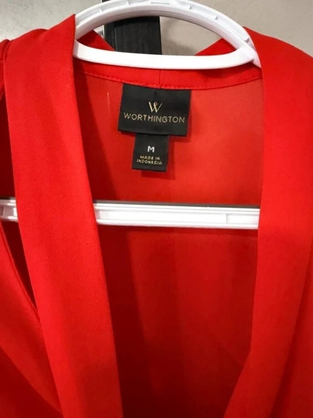 Worthington Red Ruffle Blous - Picture 3 of 3